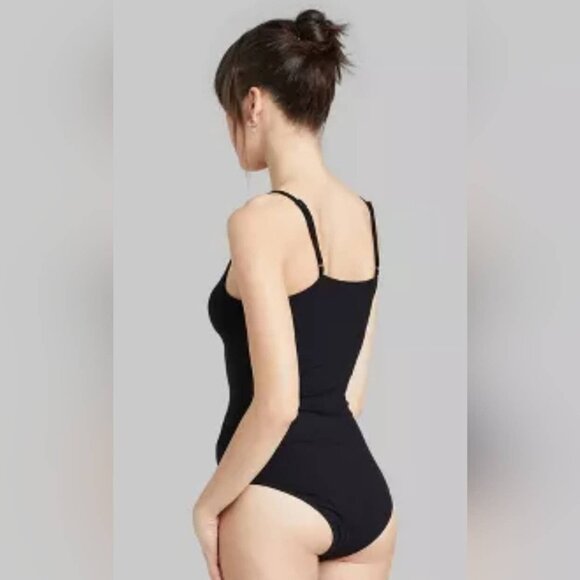 Wild Fable - Women's Bodysuit Spaghetti Strap Ribbed Black Size XS - Picture 3 of 8